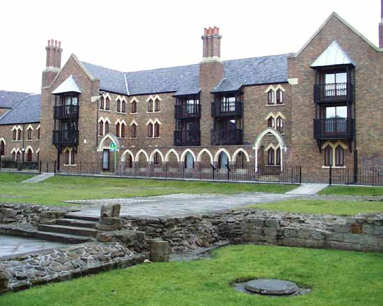 That pillar base shows where the vestry joined the church and dormitory block