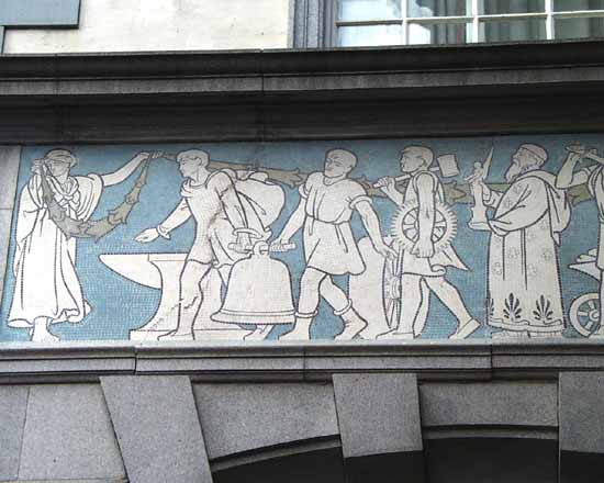 Sunlight Chambers, mural, metalwork