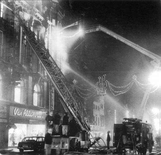 Those hoses look puny compared with the fire