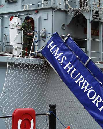 HMS Hurworth, on guard