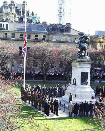 Half mast flag and 2 mins silence