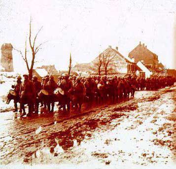 Tommys march to their death in 1917