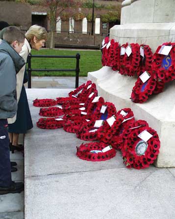 Inspecting the wreaths
